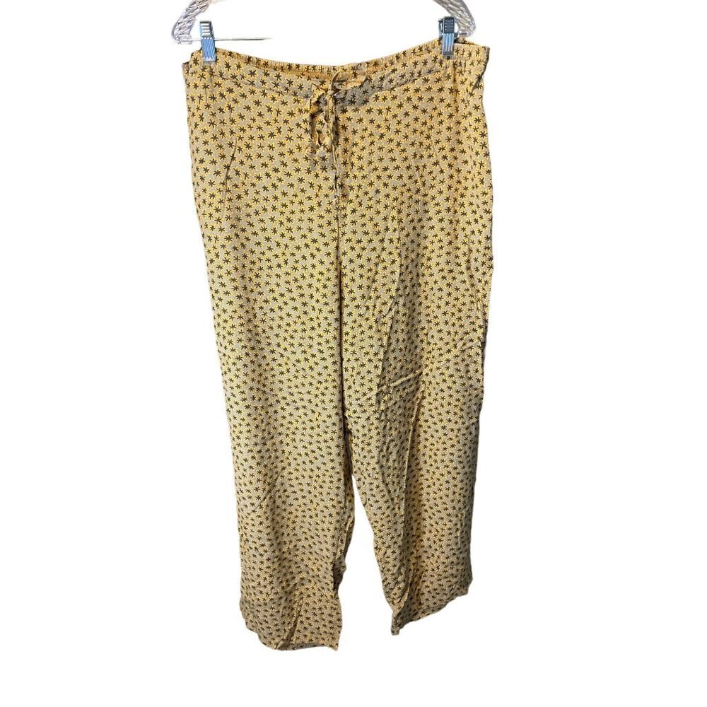 Innovation Sport Yellow Patterned Elastic Drawstring Loose Fitting Pocketed Pant